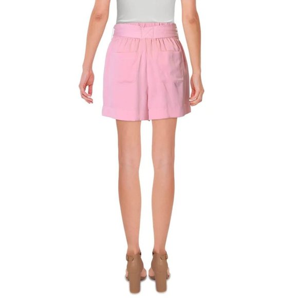NWT BCBGeneration Max Azria Women's Satin Tie Waist Pleated Pink Shorts - Picture 3 of 4